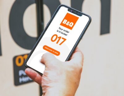 Phone displaying B&Q web app
